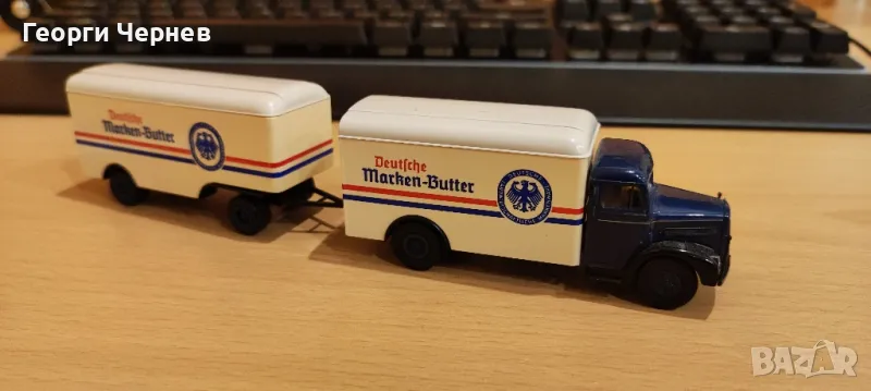 1:87 Brekina 7231 MAN F 8 Deutsche Marken-Butter Kofferzug 1/87, снимка 1