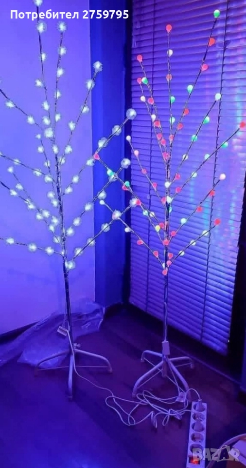 НОВО.Голямо бяло/синьо светещо дърво., снимка 1