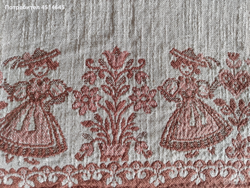 Ретро покривка лен 200/115 мм, снимка 1