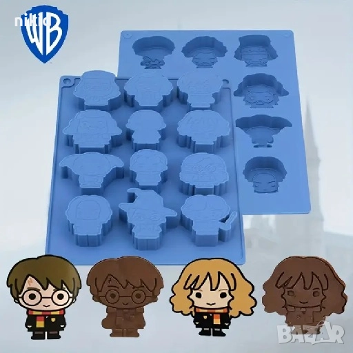 Хари Потър harry potter герои дълбок голям силиконов молд форма фондан шоколад гипс сапун декор , снимка 1