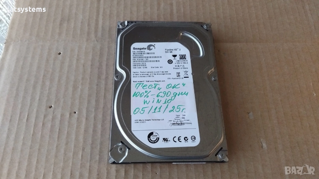 Хард диск Seagate Barracuda Pipelane HD.2 ST3500414CS 500GB SATA 3.0Gb/s, снимка 1