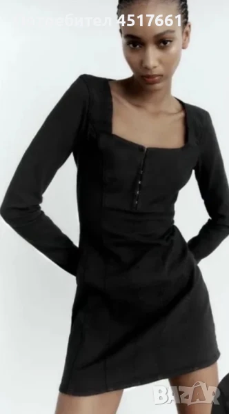 Нова дънкова черна рокля на Зара/Zara, снимка 1