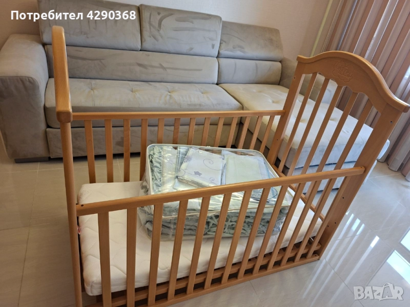 Продавам бебешка кошара ,матрак и комплект в топ състояние , снимка 1