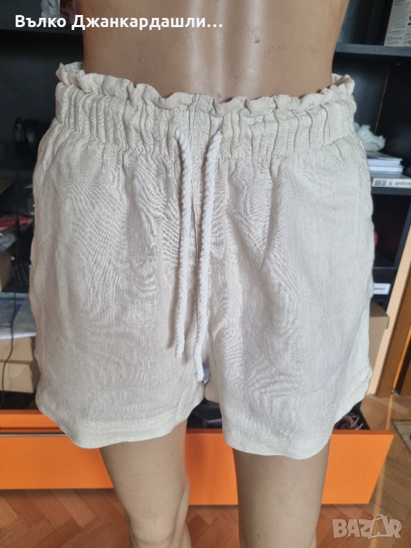 Дамски ленени панталони H&M, размер XS, снимка 1