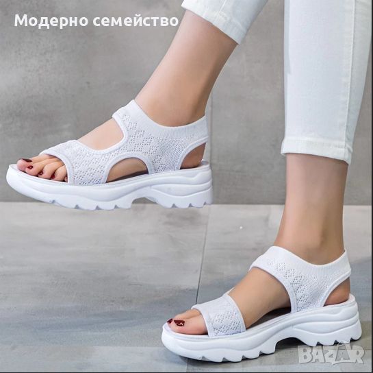 Дамски летни сандали в бяло , снимка 1