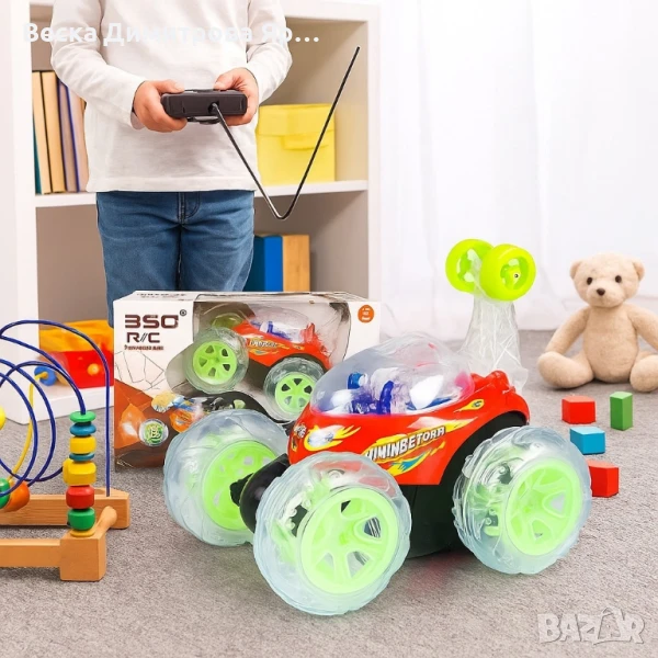 360° Каскадна количка с дистанционно – Светлини, звук и невероятни стънтове, снимка 1