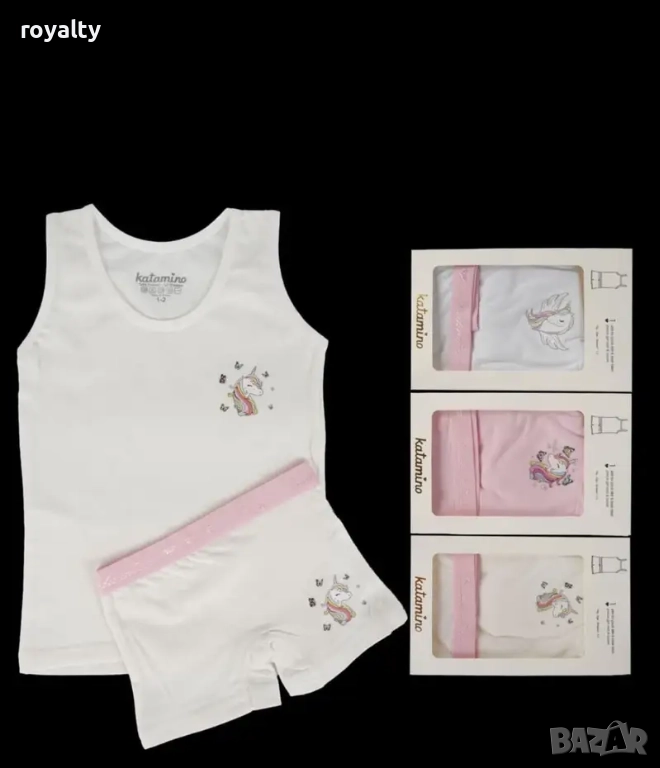 Детски комплект бельо за момиче с еднорози Arti Katamino, снимка 1