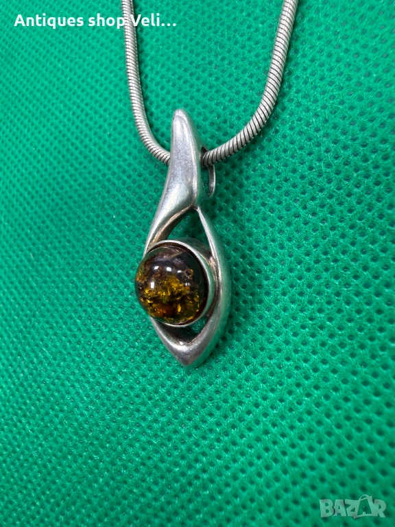 Сребърен синджира с висулка №7709 , снимка 1