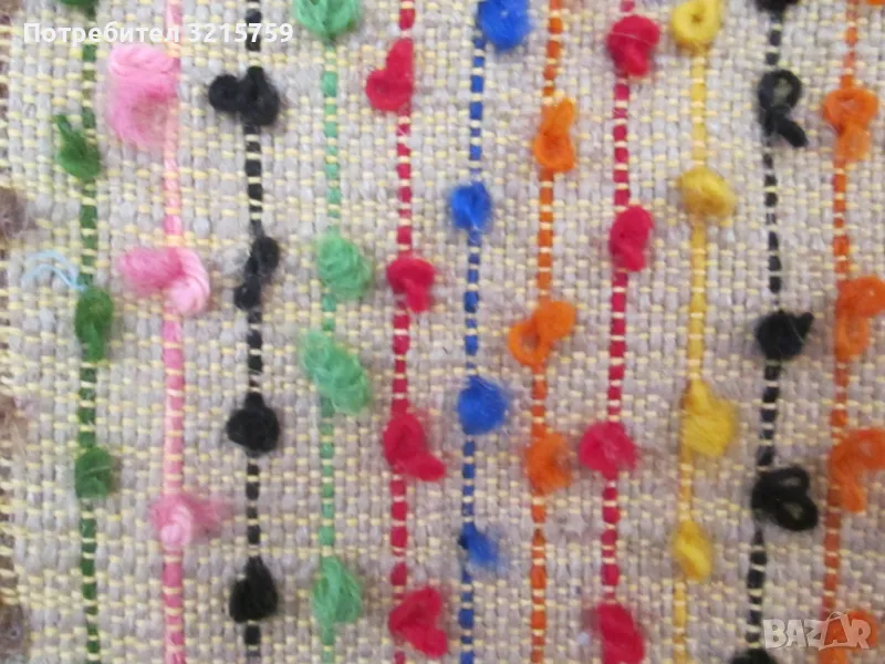 Стара пътека, килимче -памук и бродерия с вълнени конци, снимка 1