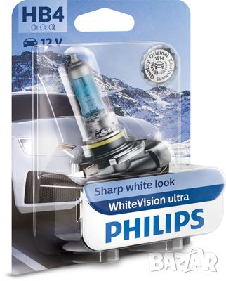 PHILIPS HB4 White Vision Ultra халогенна крушка, снимка 1