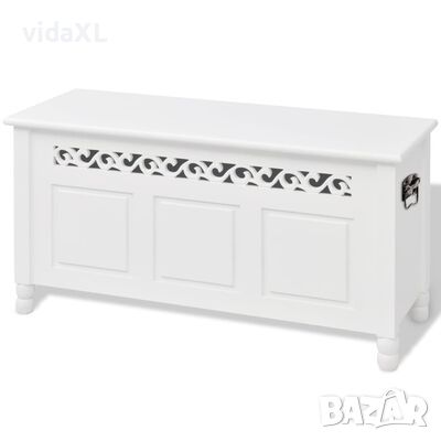 vidaXL Пейка за съхранение, бароков стил, MDF, Бяла（SKU:242646, снимка 1