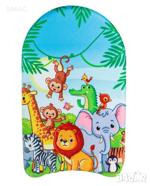 Дъска дъска за плуване Kids Blue Green Jungle Animals 45x27cm, снимка 1