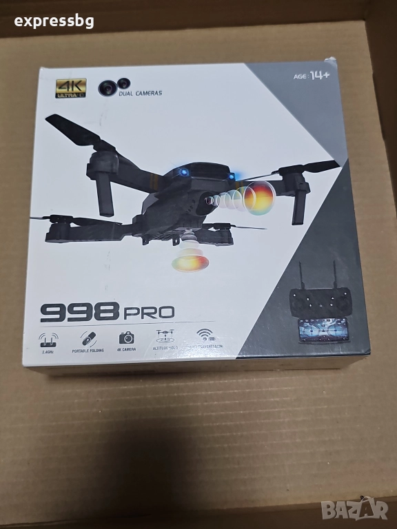 Дрон 998 PRO – 4K Dual Camera, сгъваем, Wi-Fi FPV, снимка 1