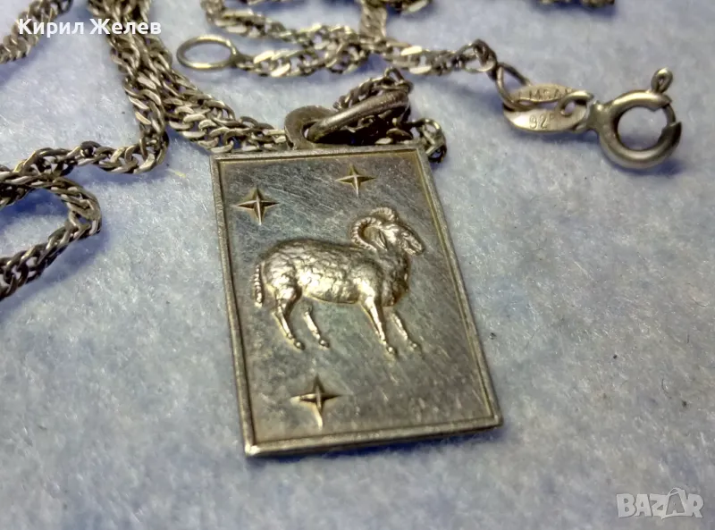 ЗОДИЯ КОЗИРОГ СРЕБЪРЕН МЕДАЛЬОН СРЕБРО ВИСОКА ПРОБА с ФИНА МАРКОВА СРЕБЪРНА ВЕРИЖКА СРЕБРО 925 28585, снимка 1