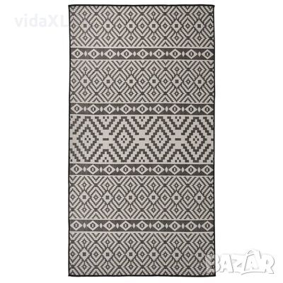 vidaXL Градински плоскотъкан килим, 80x150 см, черни шевици(SKU:340848, снимка 1