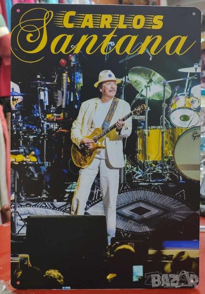 Carlos Santana-метална табела (плакет), снимка 1