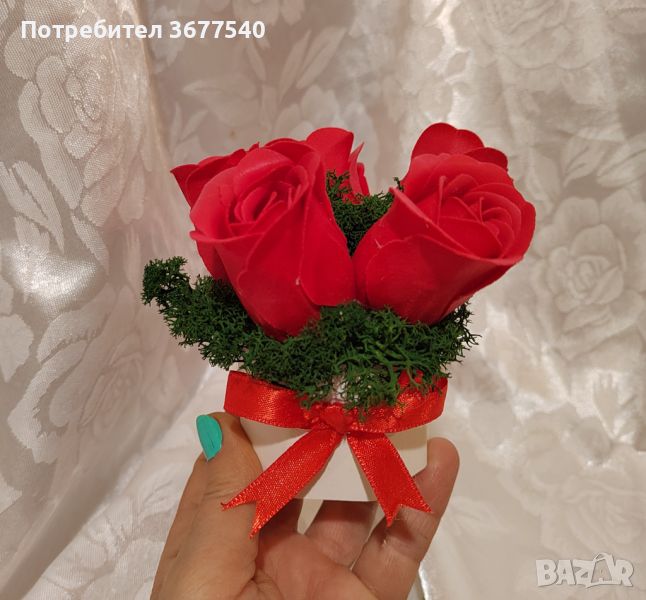 Кашпа със сапунени рози, снимка 1