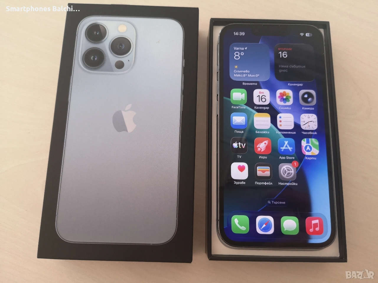 Iphone 13 Pro Sierra Blue-128gb /100 %Battery health , снимка 1