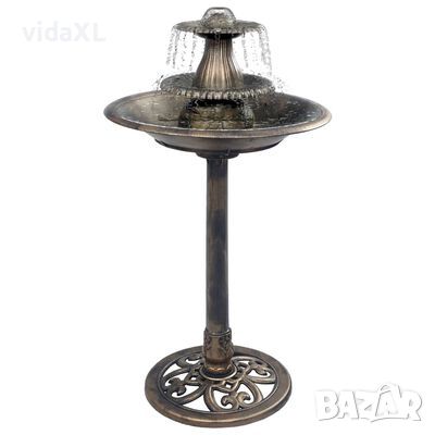 vidaXL Баня за птици с фонтан, бронз, 50х91 см, пластмаса(SKU:48233, снимка 1