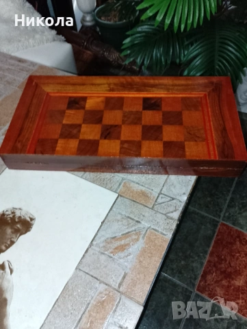 Шах48/48 с дървени фигури и синьобели пулове, снимка 6 - Статуетки - 51787327