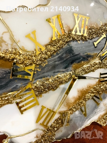 Луксозер Уникален часовник - геода от епоксидна смола, снимка 4 - Декорация за дома - 52748942