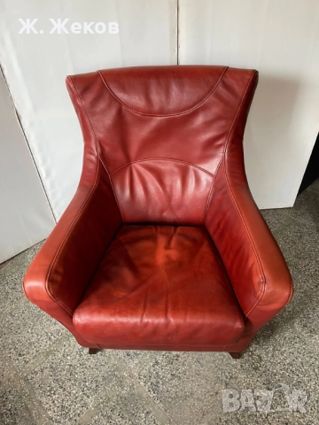 Кожен фотьойл, снимка 2 - Дивани и мека мебел - 52886555