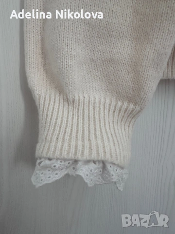 Пуловер с дантела, снимка 3 - Блузи с дълъг ръкав и пуловери - 53484812