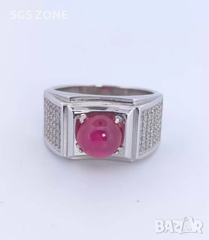 Стилен мъжки пръстен с рубин, снимка 5 - Пръстени - 53381795