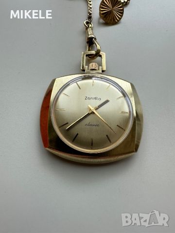 Zentra Classic позлатен Au20 джобен ретро часовник, снимка 1 - Джобни - 45094345