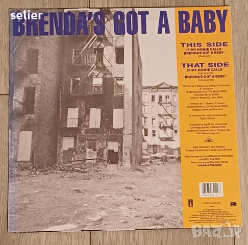 2Pac ‎– If My Homie Calls / Brenda's Got A Baby Maxi Single 12 Издание 🇺🇸 USA 1992г Стил:Hip Hop G, снимка 2 - Грамофонни плочи - 52666789