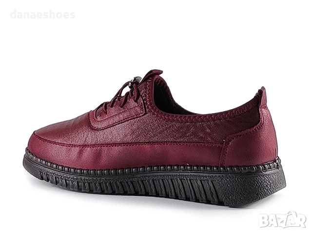 Дамски обувки без връзки в бордо и черно , снимка 2 - Дамски ежедневни обувки - 51969845