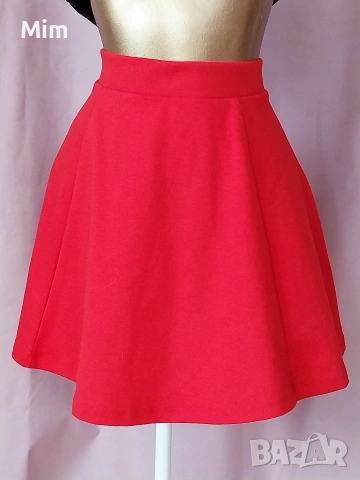 М/XL Червена разкроена пола и черен потник , снимка 5 - Поли - 53895492