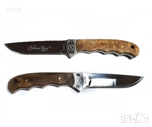 Ловен нож Browning с кожена кания 21см, остър и надежден за лов