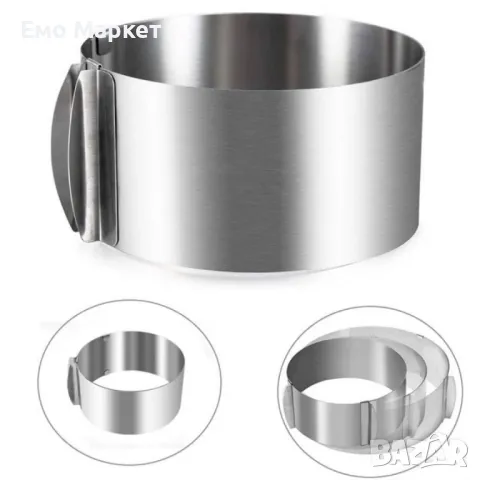 Регулируема форма за блат за торта от неръждаема стомана, снимка 4 - Други - 49910147