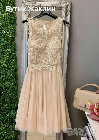 Официална рокля с тюл и богата дантела , снимка 6 - Рокли - 53367425