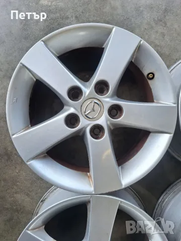 ОРИГИНАЛНИ АЛУМИНИЕВИ ДЖАНТИ ЗА МАЗДА  5Х114,3Х67-15цола, снимка 3 - Гуми и джанти - 49857961