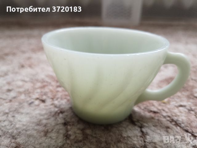 Сервиз за кафе от зелен опал - 6 бр. чаши, снимка 4 - Сервизи - 45538448