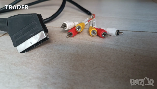 SCART адаптер с 4 RCA аудио / видео кабели чинча ,  SCART-6 RCA PLUGS КАБЕЛ SCART-6 RCA PLUGS, снимка 9 - Други - 31166225
