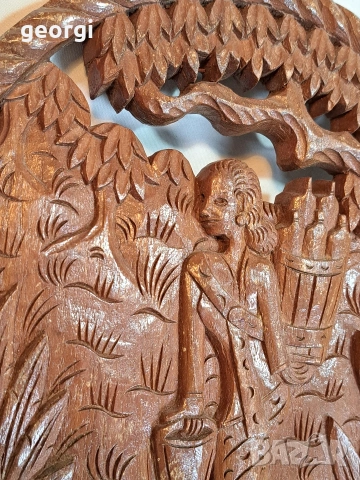 дървено пано за стена дърворезба 34/2, снимка 3 - Пана - 53763209