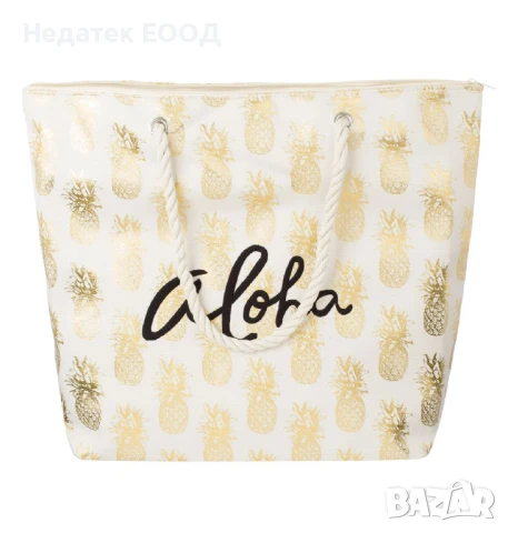 Плажна чанта, Бял, 55x15x42см., снимка 2 - Чанти - 50655429