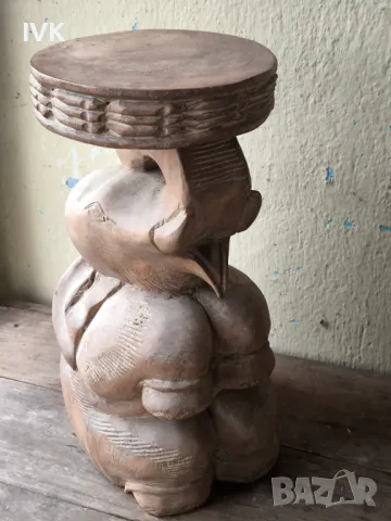Слон дърворезба табуретка , снимка 6 - Антикварни и старинни предмети - 49966626