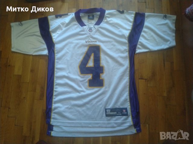 Brett Favre Minnesota Vikings NFL тениска №4 Reebok американски футбол размер M, снимка 2 - Други спортове - 45795938