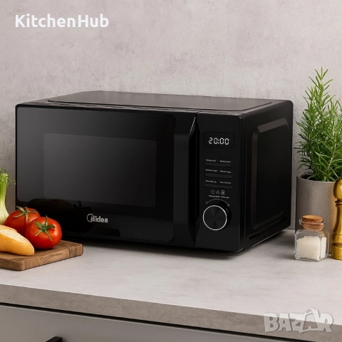 Микровълнова фурна MIDEA AG20CF2EBK 700W, Функция грил, 20L, снимка 3 - Микровълнови - 52382992