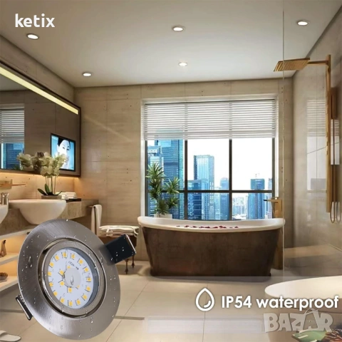 Комплект от 6 броя LED прожектори за вграждане, снимка 2 - Лед осветление - 53602198