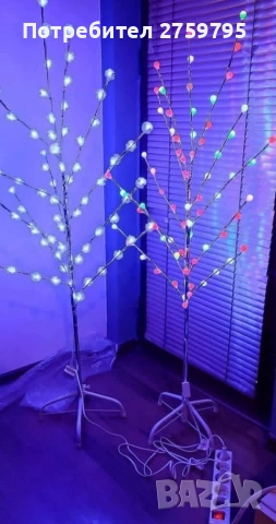 НОВО.Голямо бяло/синьо светещо дърво.