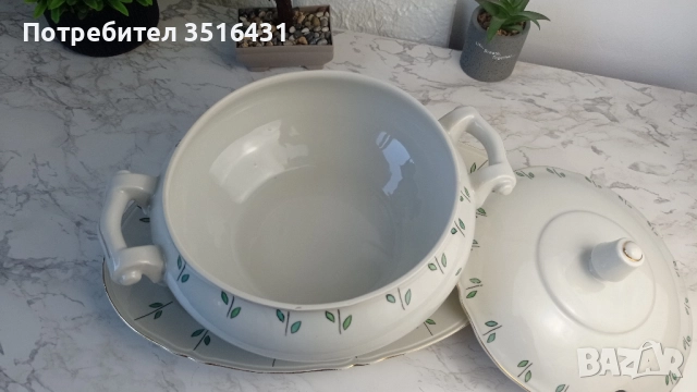 Комплект от супник с капак и чиния, снимка 9 - Прибори за хранене, готвене и сервиране - 51578570