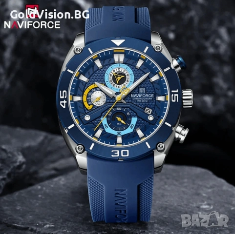 NAVIFORCE 8038 – спортно-елегантен мъжки часовник хронограф, снимка 3 - Мъжки - 54247830