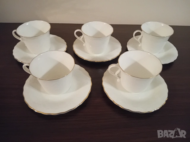 Комплект 5 бр чаши за кафе костен порцелан