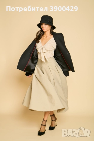 Дамско Вълнено Късо Палто Gabriel coat - Черно, снимка 5 - Палта, манта - 52183870