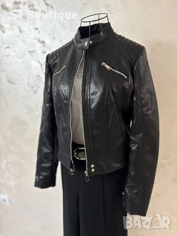 Кожено дамско яке, снимка 3 - Якета - 53063832
